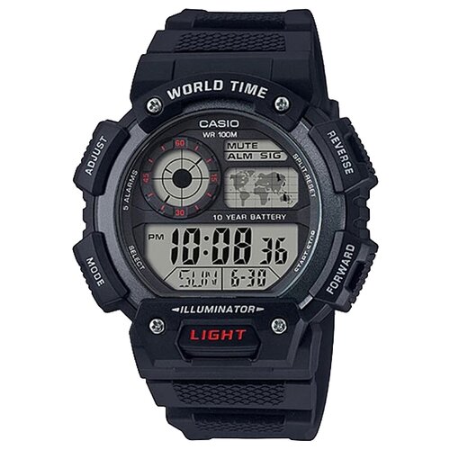 Наручные часы CASIO Collection AE-1400WH-1A, серый, мультиколор ремень чёрный матовый пластик casio ae 1200wh 1a