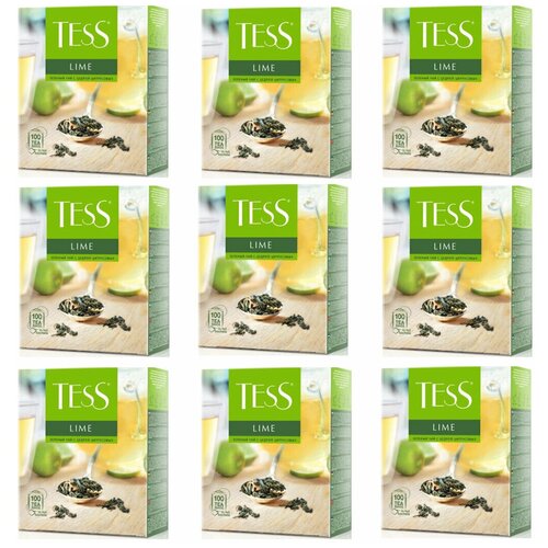 Чай зеленый Tess Lime Тесс Лайм, 9 упаковок по 100 пакетиков