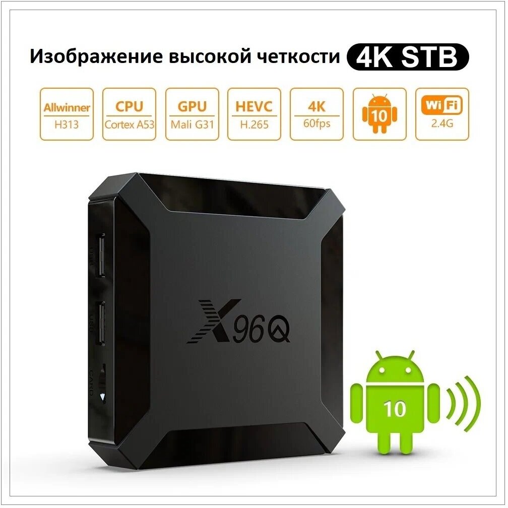 Смарт ТВ приставка медиаплеер x96q 1/8Gb