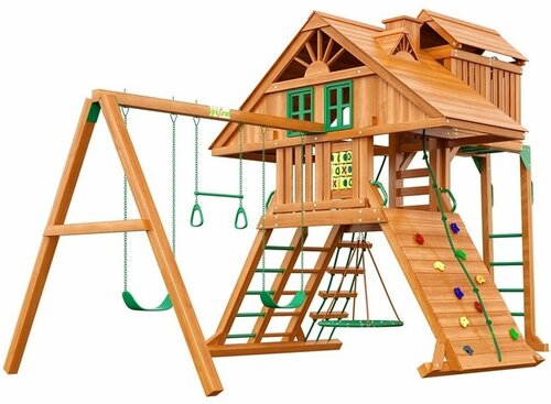 Детская деревянная площадка IgraGrad Premium Крепость Deluxe (спортивно-игровая площадка для дачи и улицы)