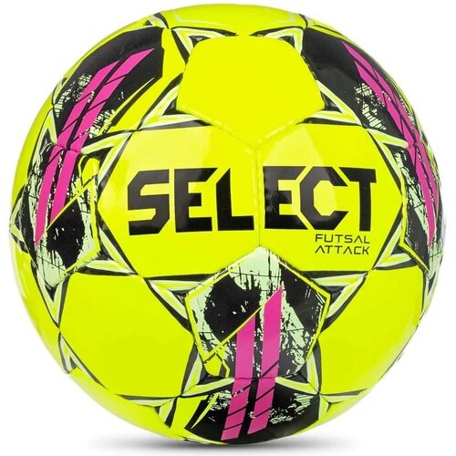 Футбольный мяч SELECT FUTSAL ATTACK V22, жел/чер/кр, 62-64 мяч для минифутбола select futsal attack v22 grain white purple 62 64
