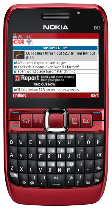 Смартфон Nokia E63, 1 SIM, красный