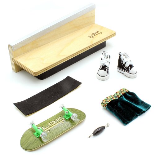 Фингерборд LDR П10 гравировка зеленый + подарочный комплект