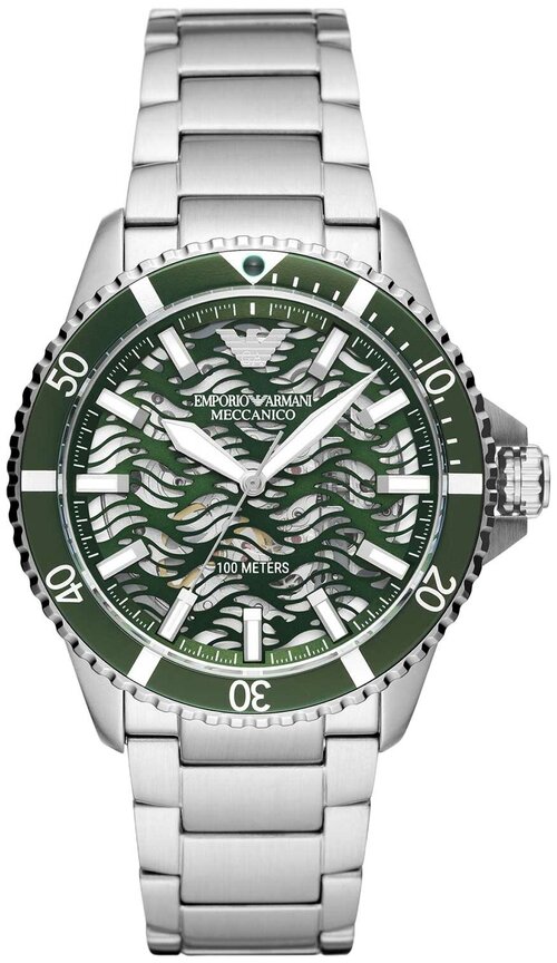 Наручные часы EMPORIO ARMANI Diver, серебряный, зеленый