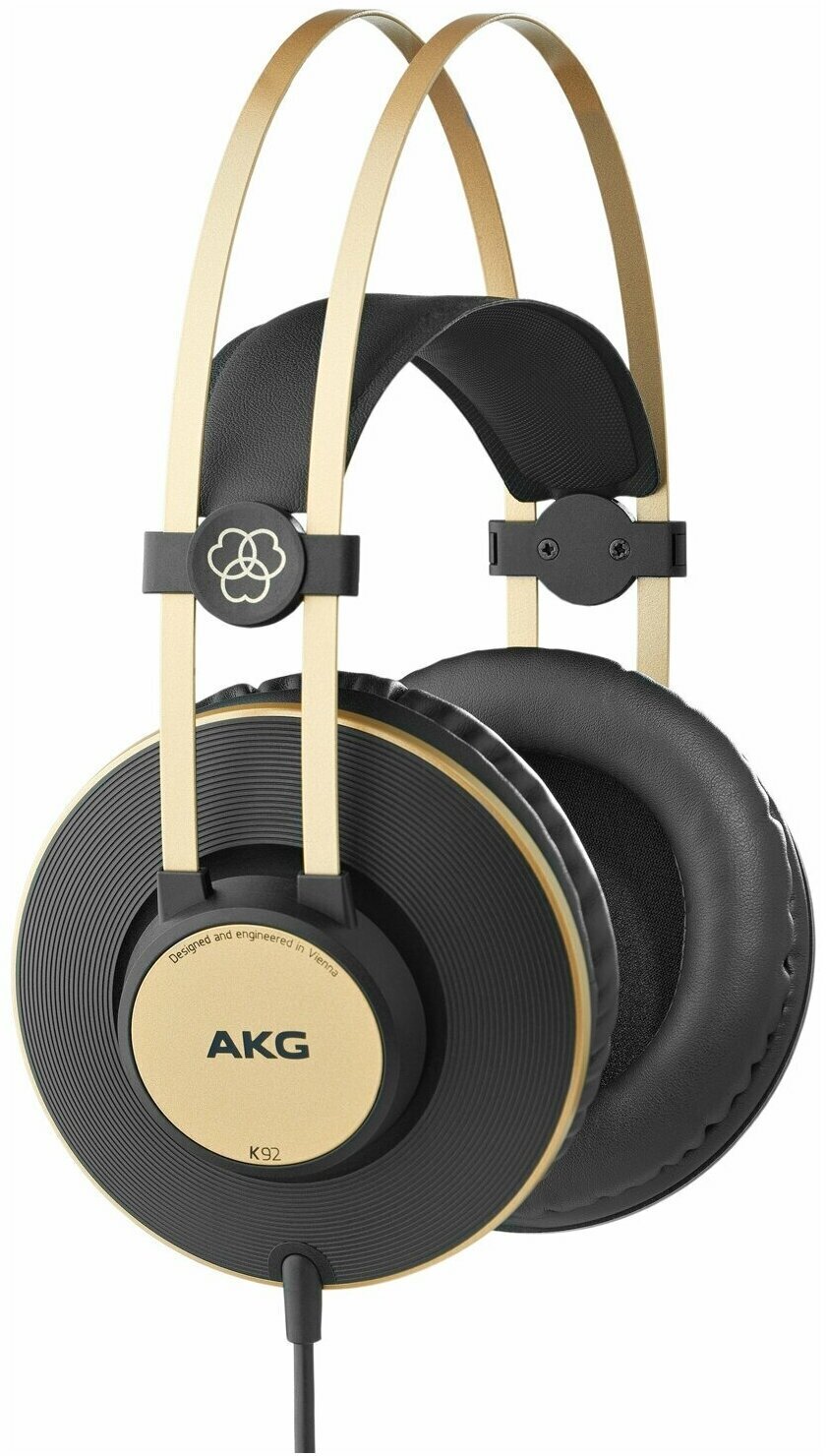 Наушники AKG K92, проводные, полноразмерные, черные, с золотистыми элементами