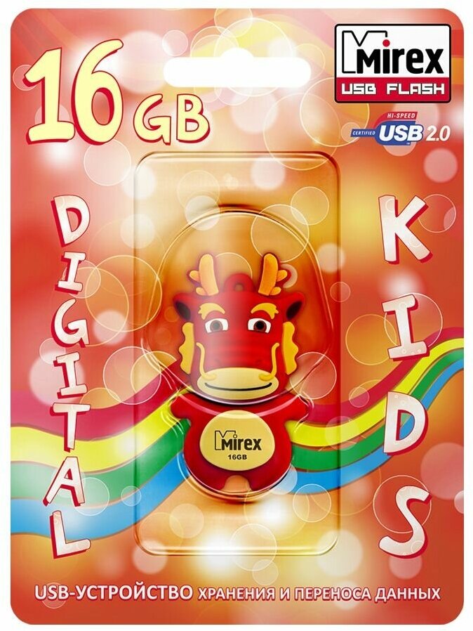 Флешка USB Flash Drive MIREX DRAGON RED 16GB