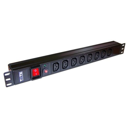 Блок розеток LANMASTER 19 8 шт. C13, 10A 250V, без шнура питания (TWT-PDU19-10A8C3)