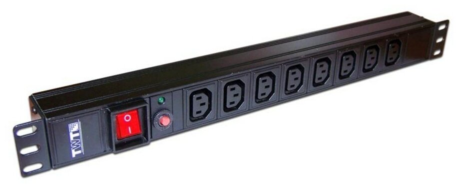 Блок розеток LANMASTER 19" 8  C13 10A 250V без шнура питания (TWT-PDU19-10A8C3)