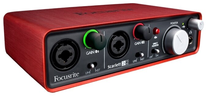 FOCUSRITE Scarlett 2i2 USB аудио интерфейс, 2 входа/2 выхода