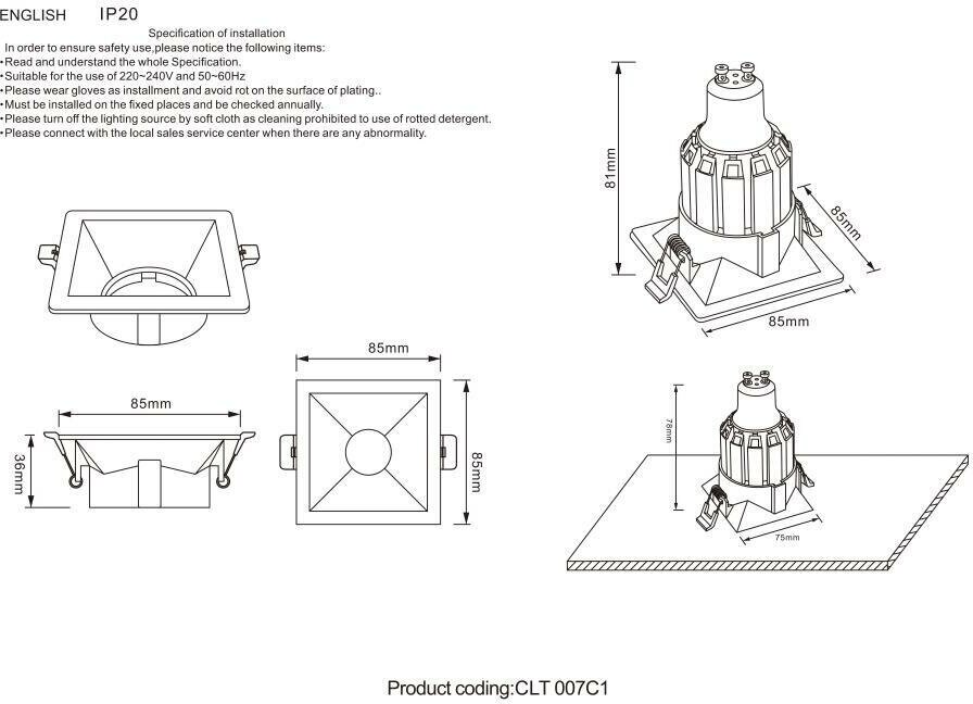 Светильник встраиваемый CRYSTAL LUX CLT 007C1 WH - фотография № 3