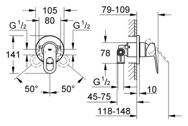 Смеситель для биде, Grohe, BauLoop, хром, 124896 - фотография № 7