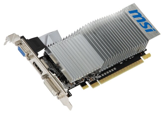 Видеокарта MSI GeForce 210 589Mhz PCI-E 2.0 512Mb 1000Mhz 64 bit DVI HDMI HDCP TurboCache, Retail