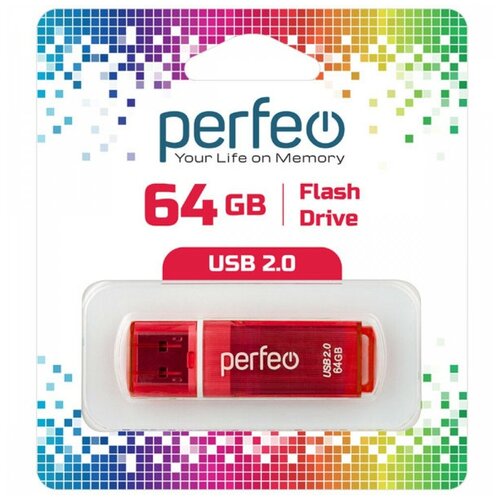 USB 2.0 накопитель C13 64GB Red накопитель perfeo usb 2 0 64gb c13 black