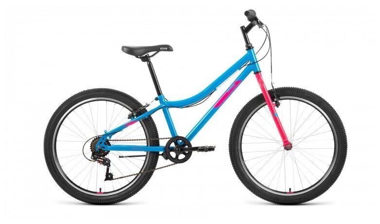 Велосипед 24 FORWARD ALTAIR MTB HT 1.0 (6-ск.) 2022 (рама 12) голубой/розовый IBK22AL24091