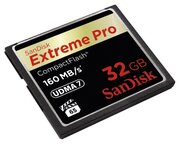 Карта памяти SanDisk Compact Flash 32 ГБ, R/W 160/150 МБ/с, 1 шт, черный