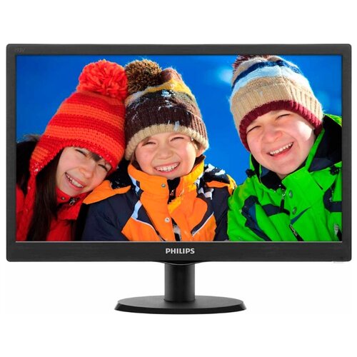 18.5 Монитор Philips 193V5LSB2, 1366x768, 56 Гц, TN, Ростест (EAC), черный монитор acer 17 v176lb черный tn film led 5ms 5 4 250cd 170гр 160гр 1280x1024 d sub