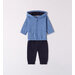 Комплект одежды  Minibanda для мальчиков, толстовка и брюки, спортивный стиль, карманы, капюшон, пояс на резинке, размер 9, голубой