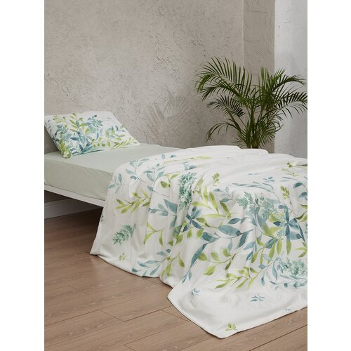 Комплект постельного белья Linens Saten All Day, сатин, 1.5-спальное, Jardin/зелeный