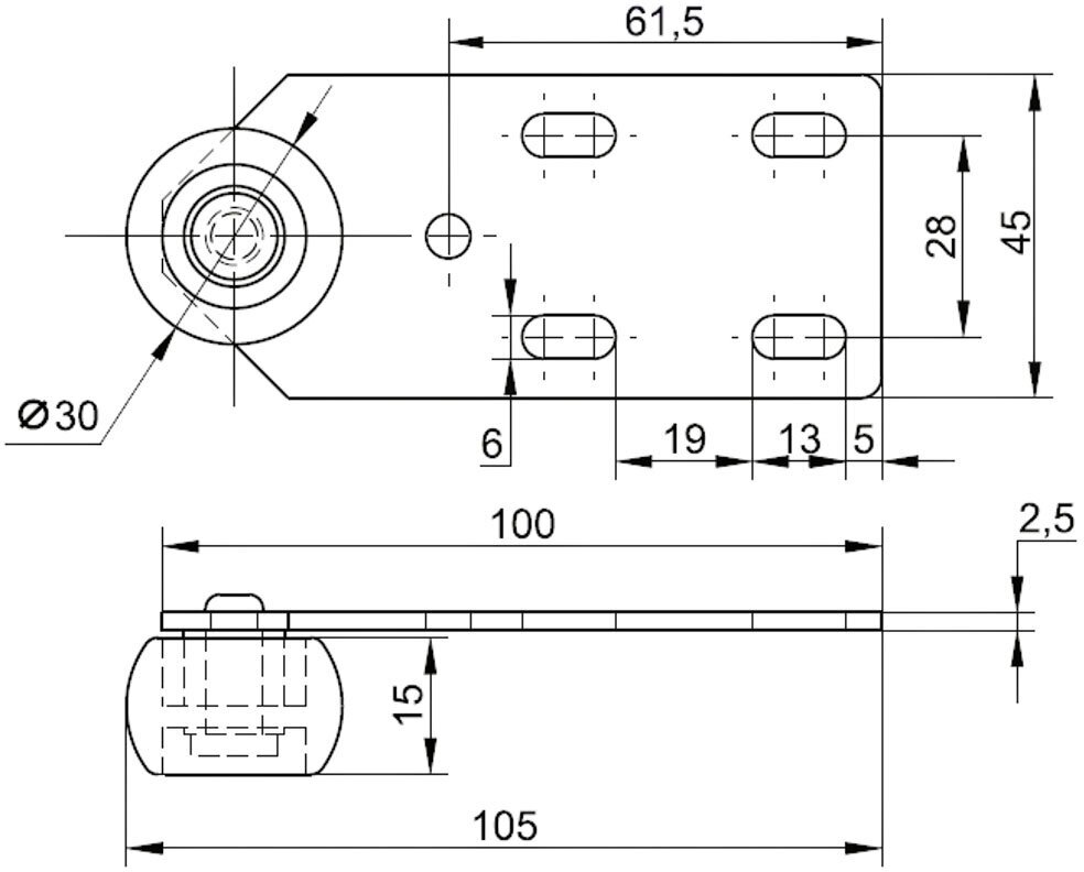 Колёсная опора 421.00.000М — фото 1