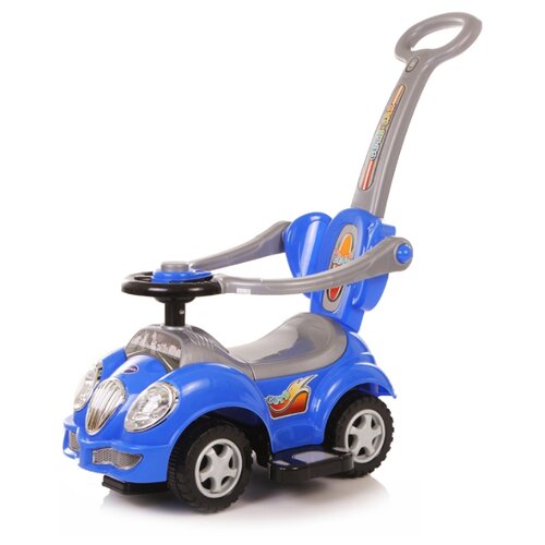 фото Каталка-толокар baby care cute car (558) со звуковыми эффектами синий/серый