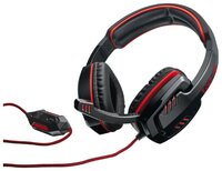 Компьютерная гарнитура Trust GXT 315 Extreme Sound Headset черный/красный