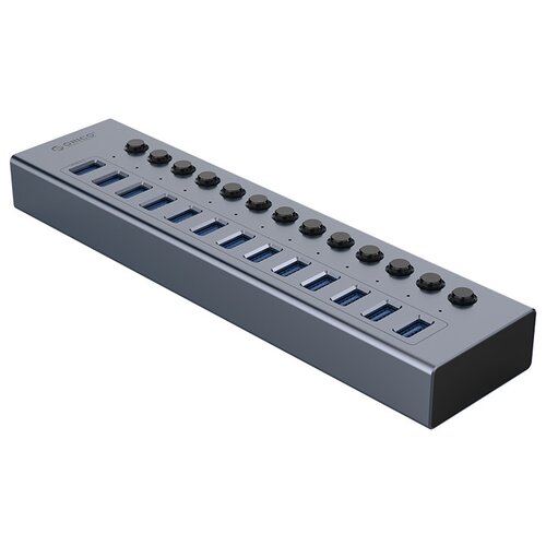 USB-концентратор ORICO BT2U3-13AB, разъемов: 13, 100 см, серый usb концентратор orico bt2u3 13ab разъемов 13 100 см серый