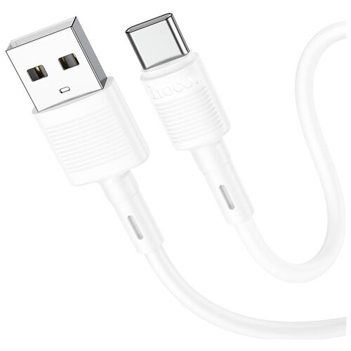 Кабель HOCO X83 Type-C Victory charging data cable 1M, 3.0А, white датаабель для зарядки телефона usb lightning ip для смартфона apple hoco x83 victory провод 1 метр 2 4a белый