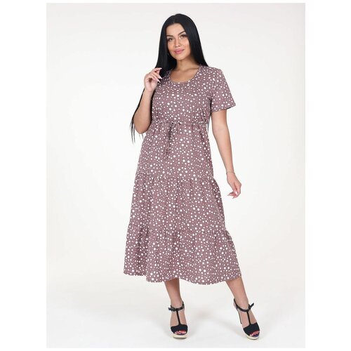 фото Летнее женское платье сарафан каскадом (розовый / 58) sheveli