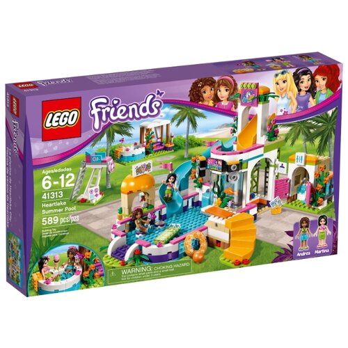 Конструктор LEGO Friends 41313 Летний бассейн Хартлейка, 589 дет. конструктор lego friends 41119 кондитерская хартлейка