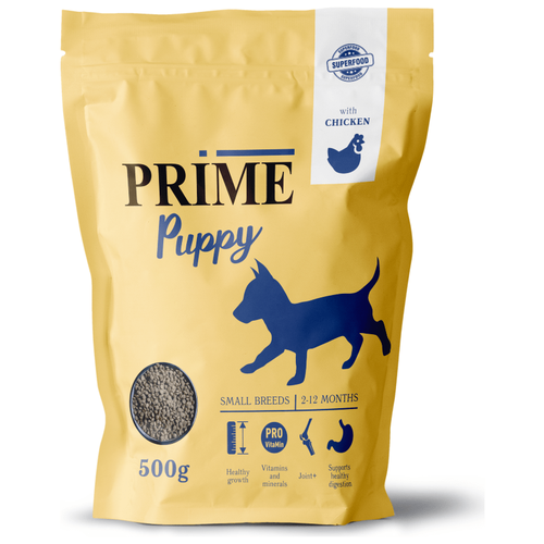 Сухой корм для щенков мелких пород Prime Puppy Small, курица 500 гр