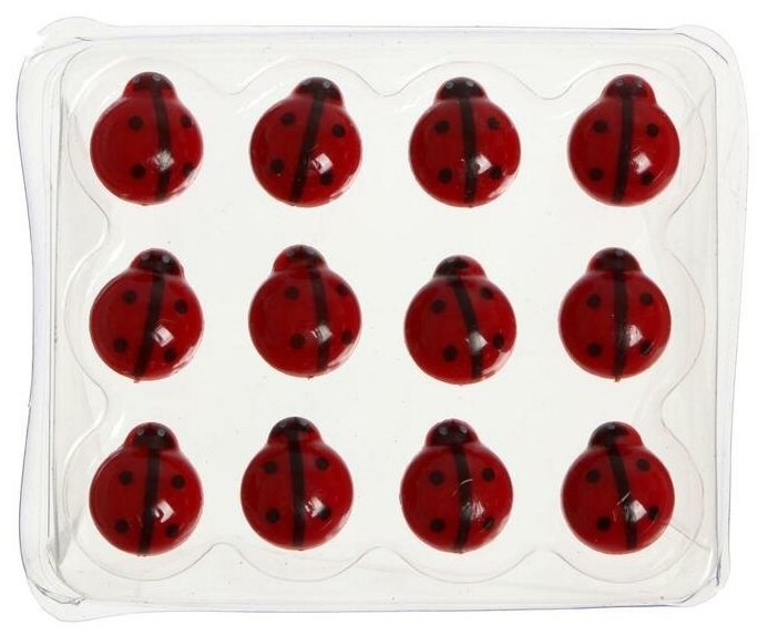 Кнопки канцелярские силовые в форме божьих коровок, 12 штук, deVENTE Lady Birds,