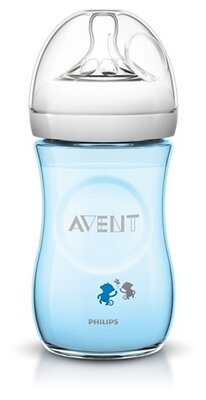 Philips AVENT Бутылочка полипропиленовая Natural SCF621/17, 260 мл Обезьянки, с 1 месяцев