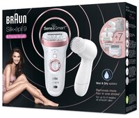 Эпилятор Braun 9-880 Silk-epil 9 SkinSpa SensoSmart Wet & Dry белый/розовый