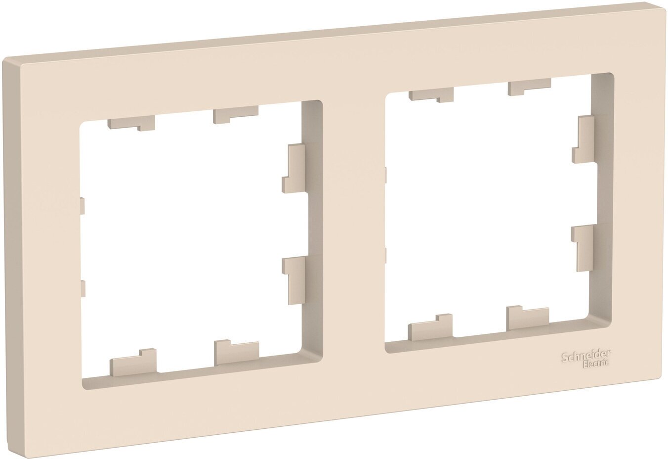 Рамка Schneider Electric AtlasDesign двухместная универсальная бежевая (комплект из 8 шт.)