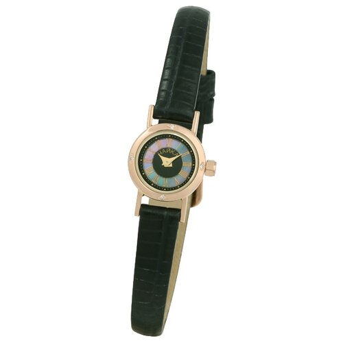 Наручные часы Чайка женские, кварцевые, корпус золото, 585 проба, бриллиант