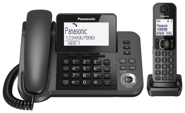 Р/Телефон Dect Panasonic KX-TGF320RUM черный металлик автооветчик АОН