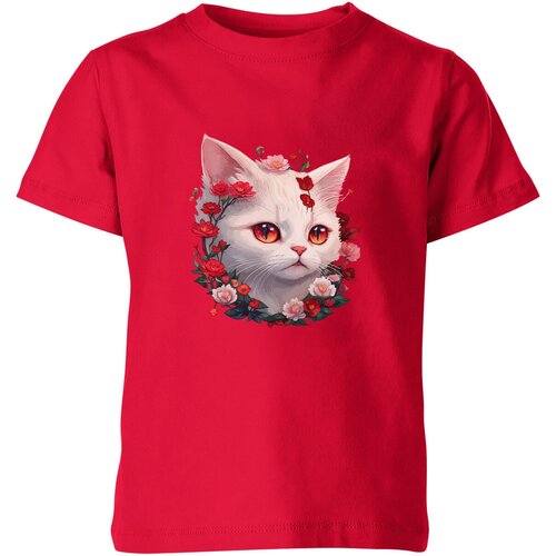 Футболка Us Basic, размер 4, красный детская футболка кот айтишник 164 красный