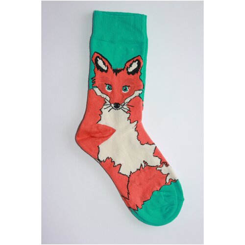 фото Носки унисекс с ярким принтом лисички 36-42 размер фрида