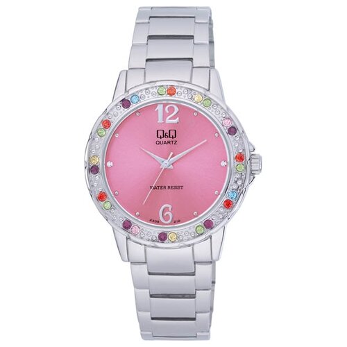 женские серебряные часы дебора 98400 212 Наручные часы Q&Q, серебряный, розовый