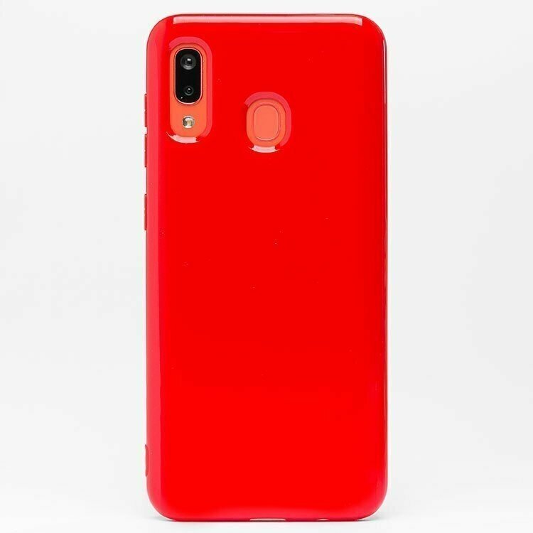 Чехол для Samsung SM-A205F (Galaxy A20), SM-A305F (Galaxy A30) силиконовый глянцевый <красный>