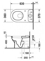 Унитаз DURAVIT Darling New 213809-WG+093110 (с сиденьем, микролифт)