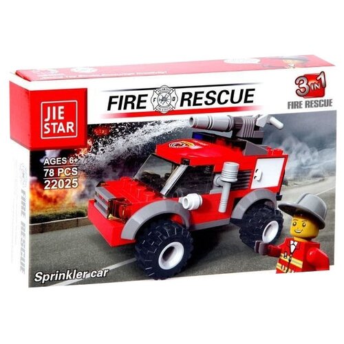 фото Конструктор jie star fire rescue 22025 пожарная машина