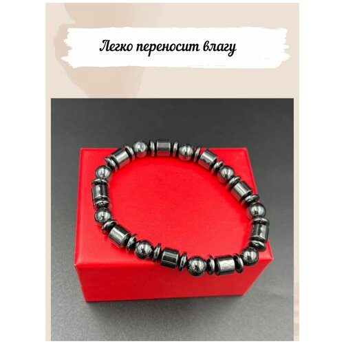 фото Браслет-нить, 1 шт., размер 17 см, размер m, диаметр 6 см, черный atenox