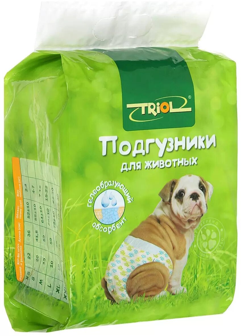 Подгузник для собак TRIOL р-р XXL (свыше 30 кг) 10 шт.