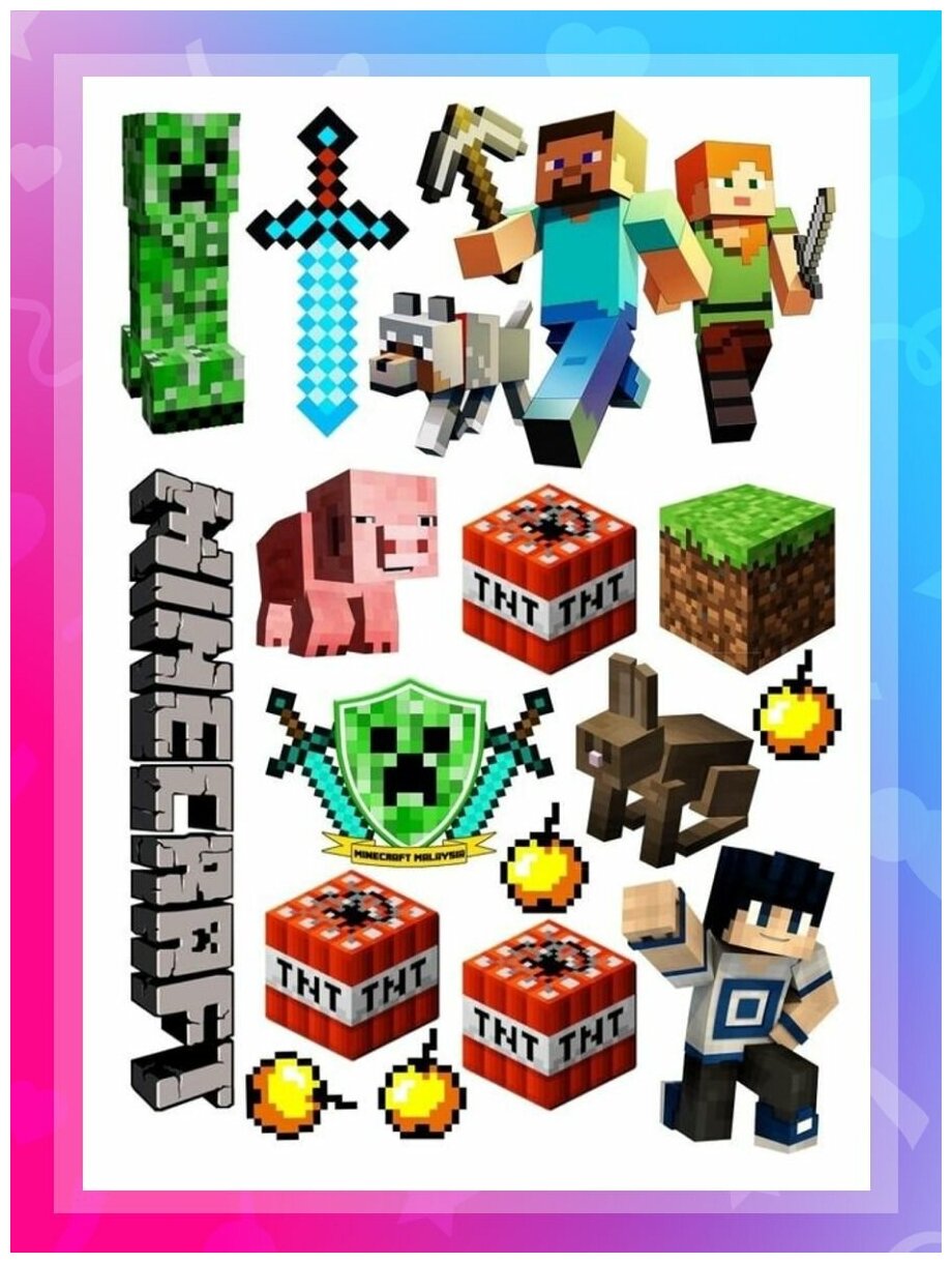 Майнкрафт рисунки для торта
