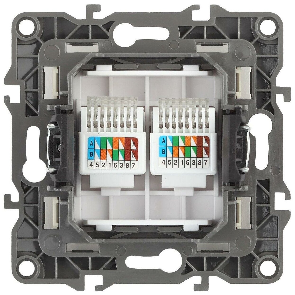 Розетка ЭРА 12-3108-01 2*RJ45 компьютерная С/У, белая - фотография № 4