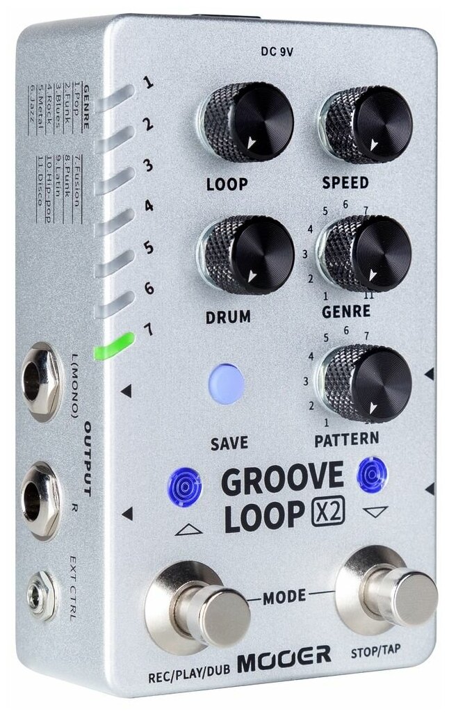 Mooer Groove Loop X2 Педаль лупер со встроенной драм-машиной