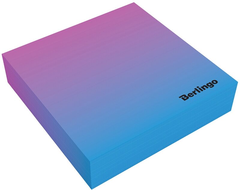 Блок для записи декоративный на склейке Berlingo "Radiance" 8,5*8,5*2см, голубой/розовый, 200л, 2 штуки