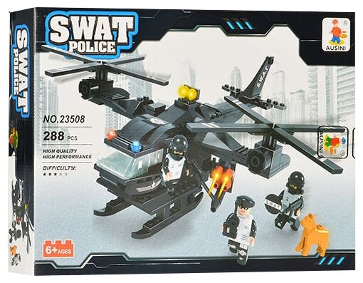 Конструктор блочный Полицейский вертоле 288 дет. 23508 Ausini