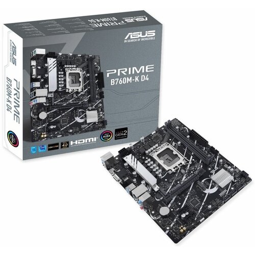 Материнская плата ASUS PRIME B760M-K D4 LGA1700 B760 USB32 GEN 1 MB 90MB1DS0-M0EAY0 1151400₽